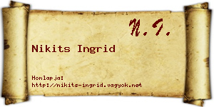 Nikits Ingrid névjegykártya